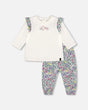 Organic Cotton Off-White Top And Muslin Pants Set | Deux par Deux | Jenni Kidz