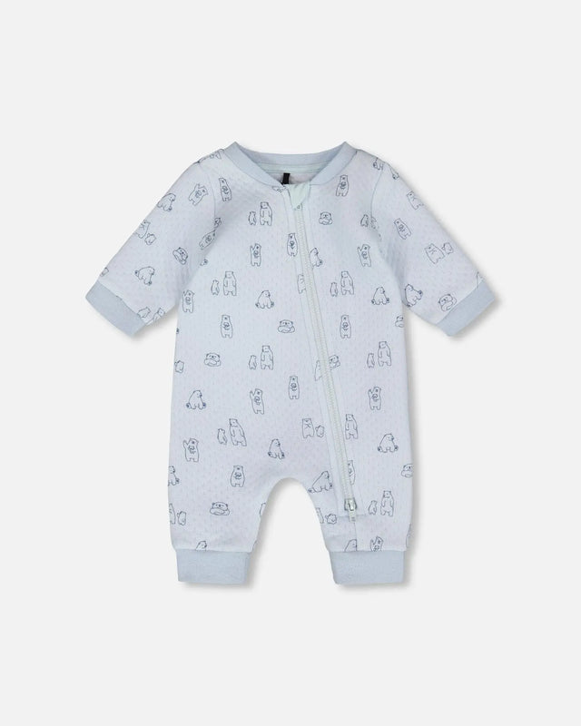 Organic Cotton One-Piece And Baby Romper Blue Bear Print | Deux par Deux | Jenni Kidz