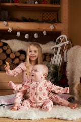 Organic Cotton One Piece Pajama Pink Christmas Cookies | Deux par Deux | Jenni Kidz