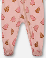 Organic Cotton One Piece Pajama Pink Christmas Cookies | Deux par Deux | Jenni Kidz