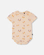 Organic Cotton Onesie Peach Printed Pears | Deux par Deux | Jenni Kidz