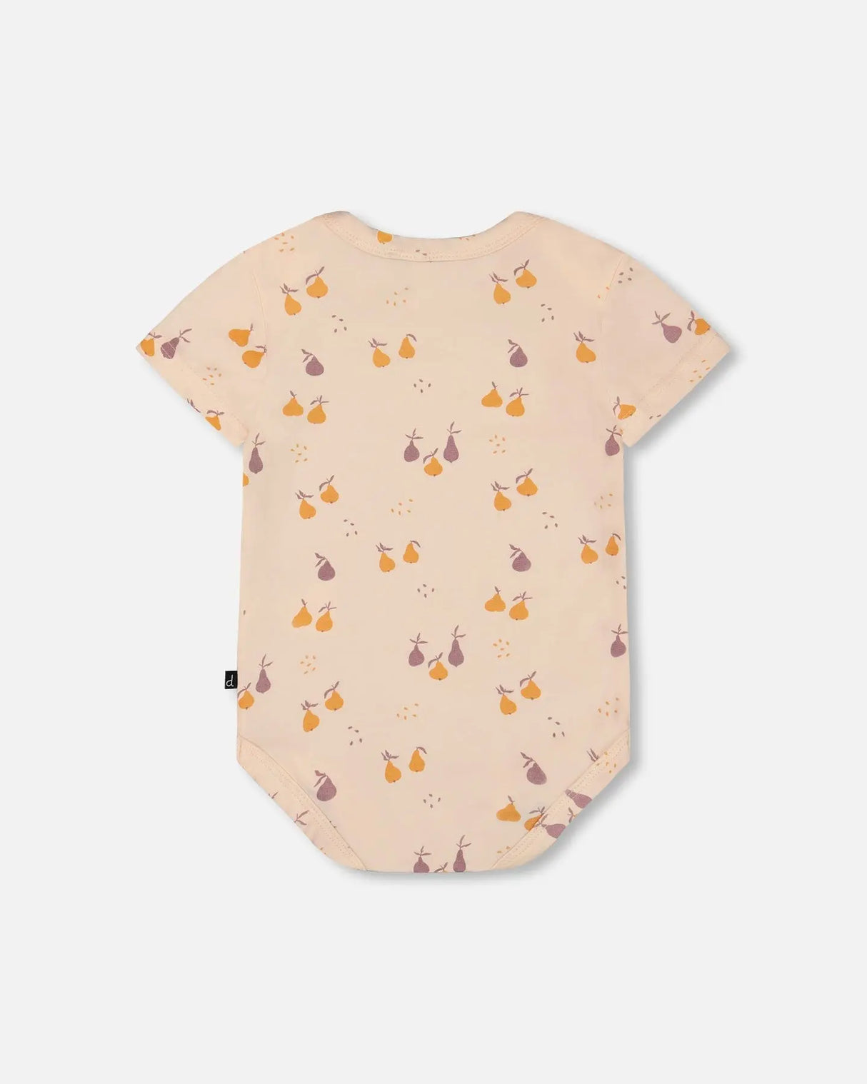 Organic Cotton Onesie Peach Printed Pears | Deux par Deux | Jenni Kidz