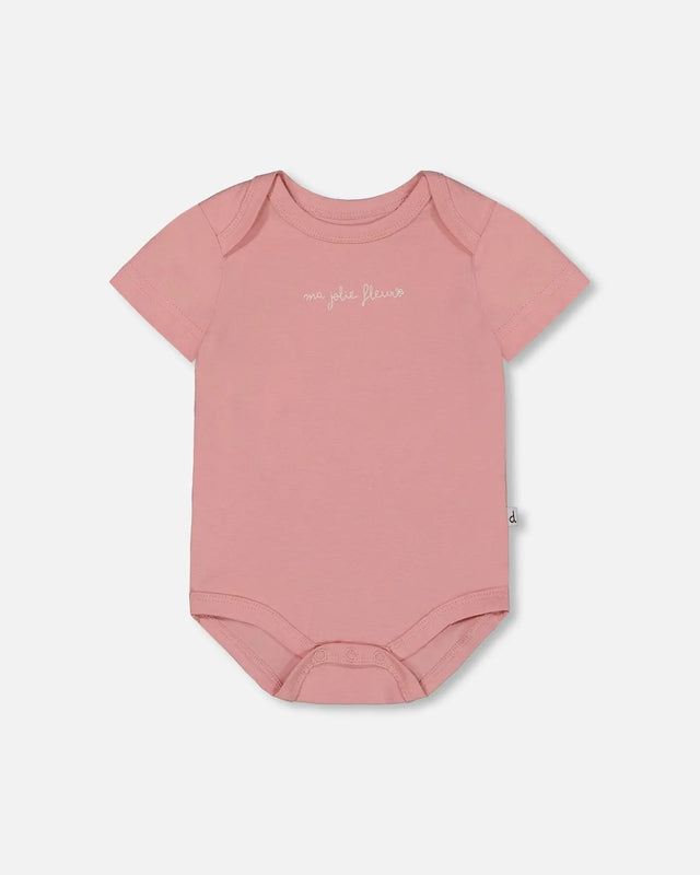 Organic Cotton Onesie Soft Pink | Deux par Deux | Jenni Kidz