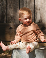 Organic Cotton Pant And Top Set Beige Tree Print | Deux par Deux | Jenni Kidz