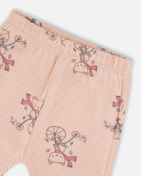 Organic Cotton Pant With Top Set Pink Cat Print | Deux par Deux | Jenni Kidz