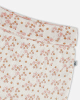 Organic Cotton Pointelle Evolutive Pant Printed Pink And White Flowers | Deux par Deux | Jenni Kidz