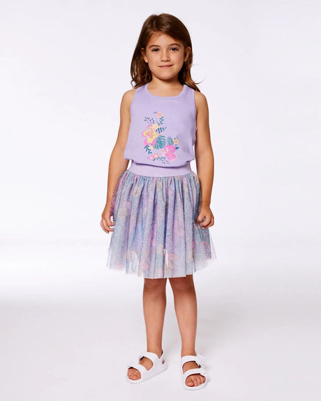 Organic Cotton Racerback Tank Top Floral Mauve | Deux par Deux | Jenni Kidz