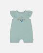 Organic Cotton Romper With Frills Light Blue | Deux par Deux | Jenni Kidz