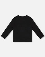 Organic Cotton T-Shirt Black With Dalmatian | Deux par Deux | Jenni Kidz