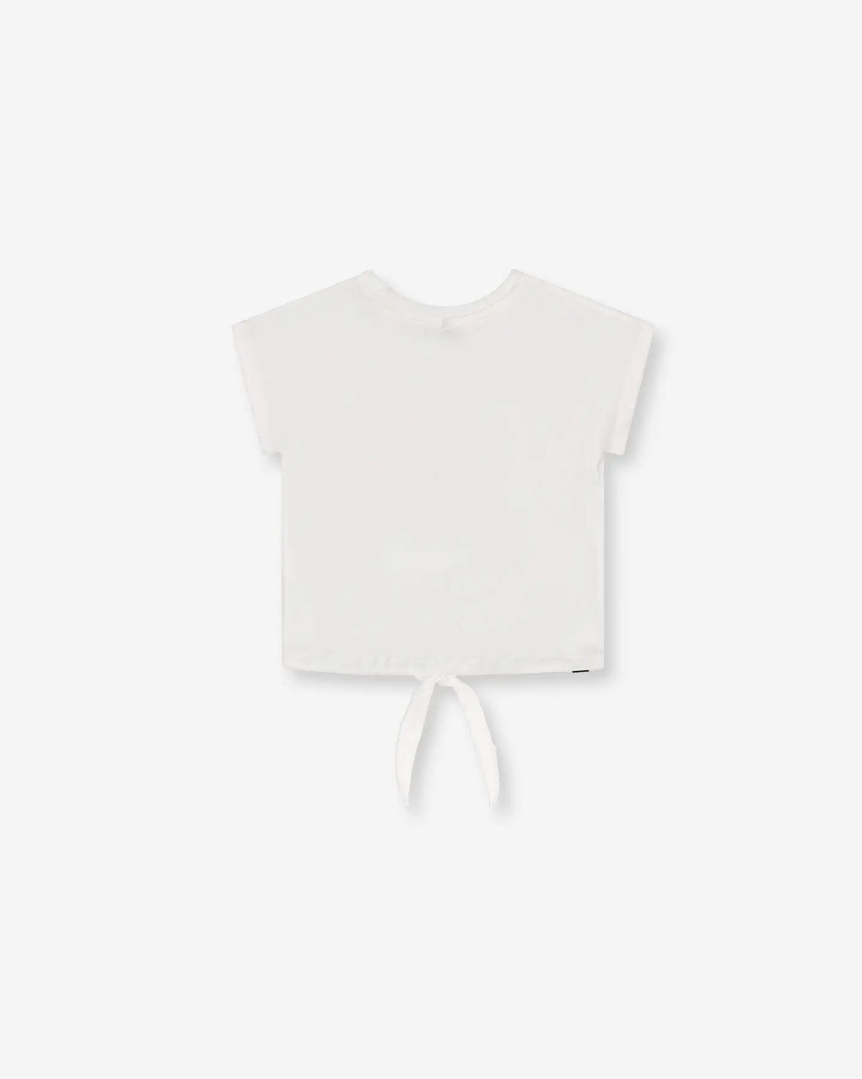 Organic Cotton T-Shirt With Knot White | Deux par Deux | Jenni Kidz