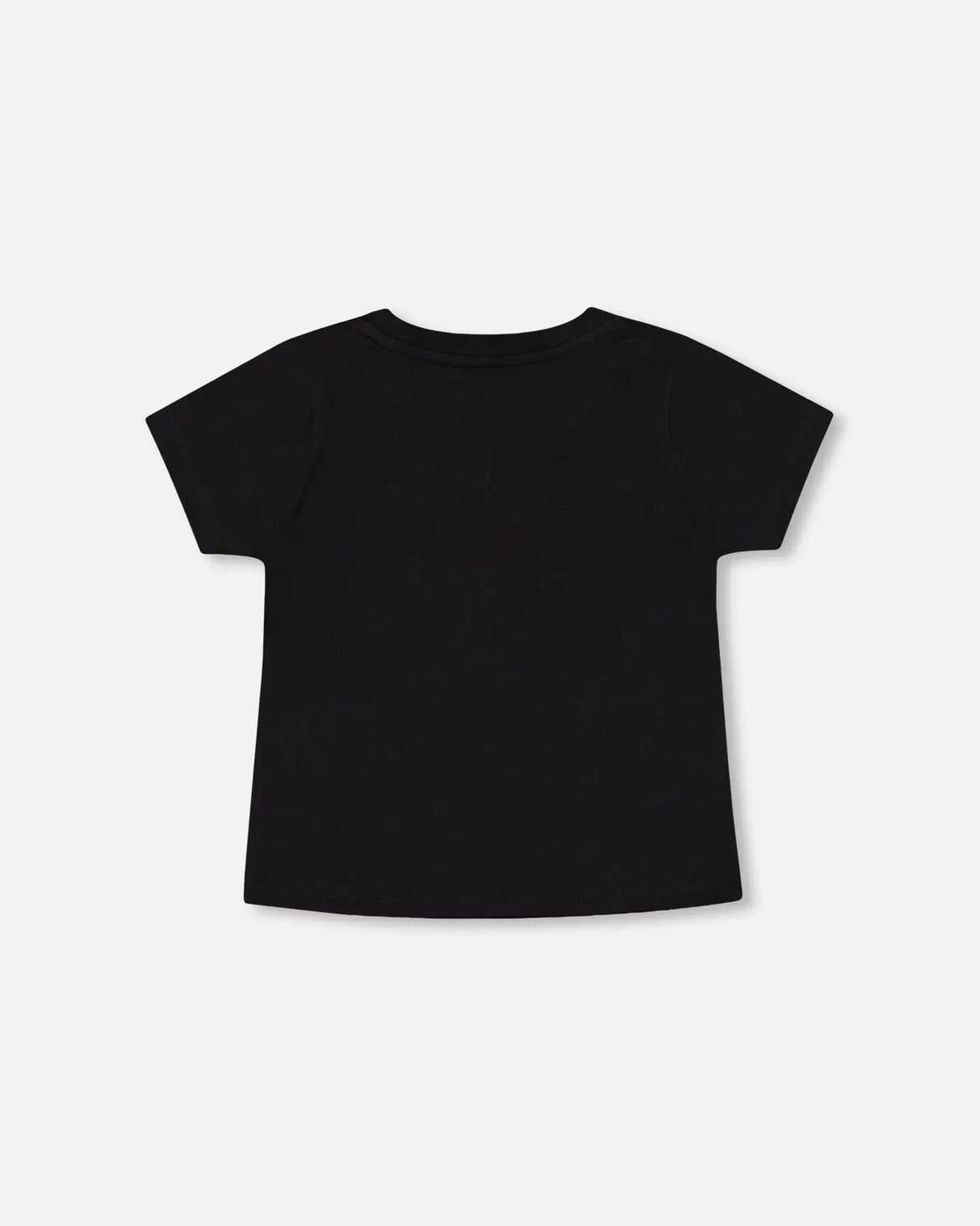 Organic Cotton T-Shirt With Print Black | Deux par Deux | Jenni Kidz