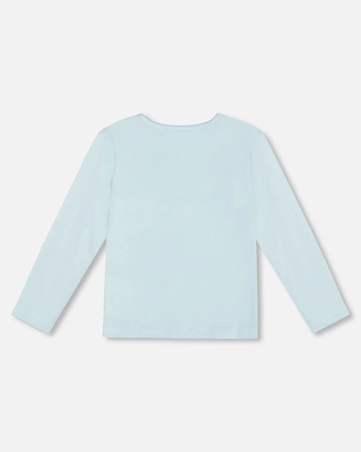 Organic Cotton T-Shirt With Print Light Blue | Deux par Deux | Jenni Kidz