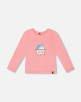 Organic Cotton T-Shirt With Print Pink | Deux par Deux | Jenni Kidz