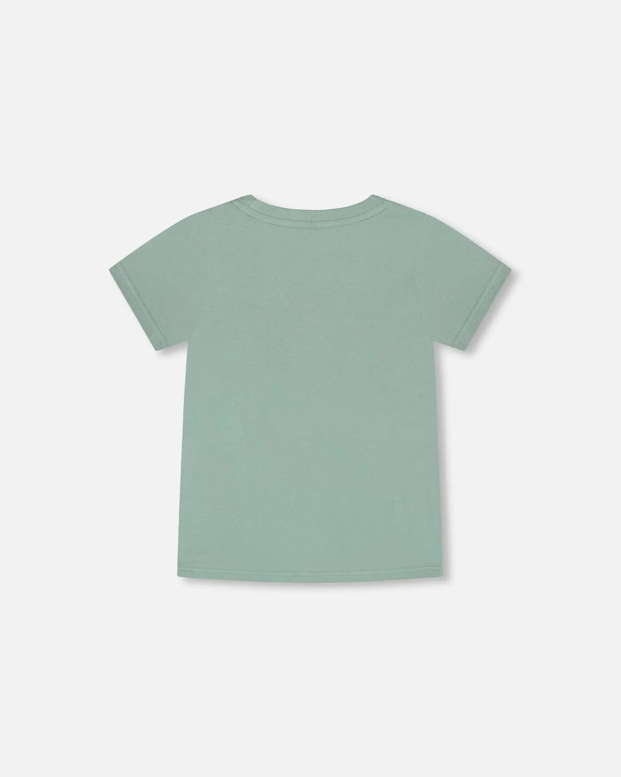 Organic Cotton T-Shirt With Print Sage Green | Deux par Deux | Jenni Kidz