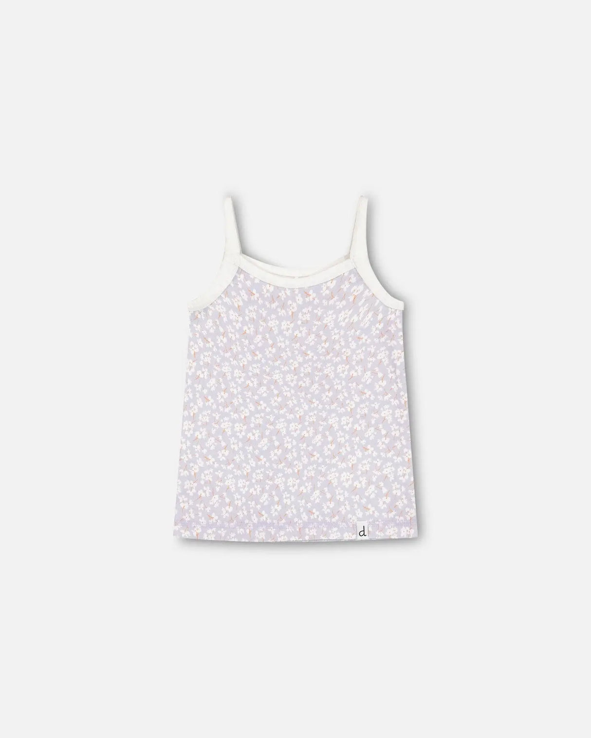 Organic Cotton Tank Top Lilac Printed Little Flowers