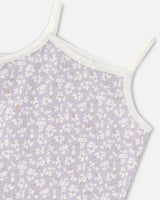 Organic Cotton Tank Top Lilac Printed Little Flowers | Deux par Deux | Jenni Kidz