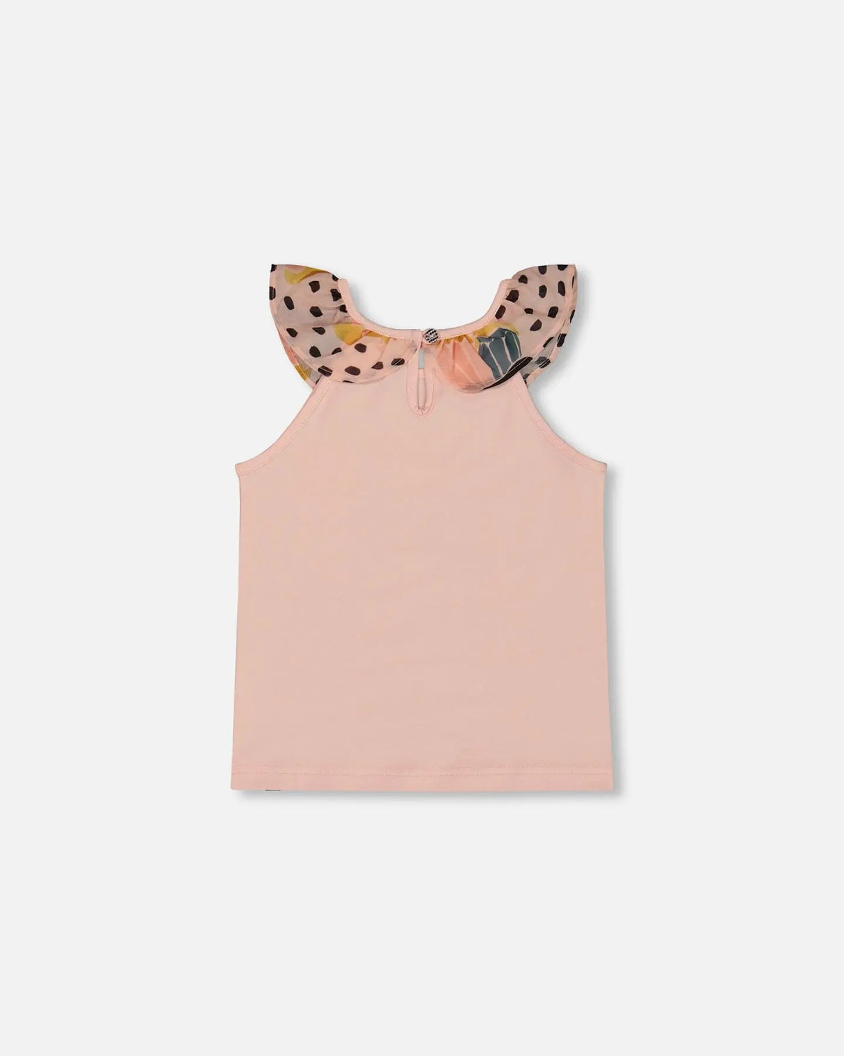 Organic Cotton Tank Top With Frill Pink And Black Butterfly | Deux par Deux | Jenni Kidz