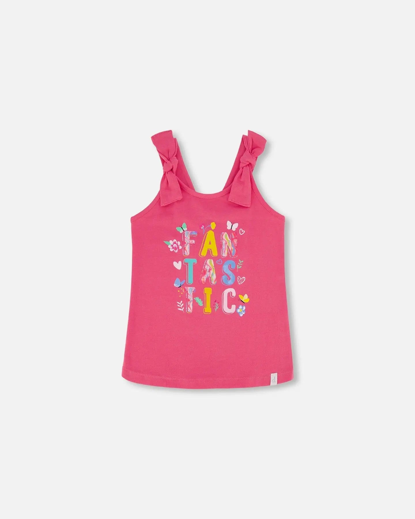 Organic Cotton Girls Tank Top With Print Olive Green