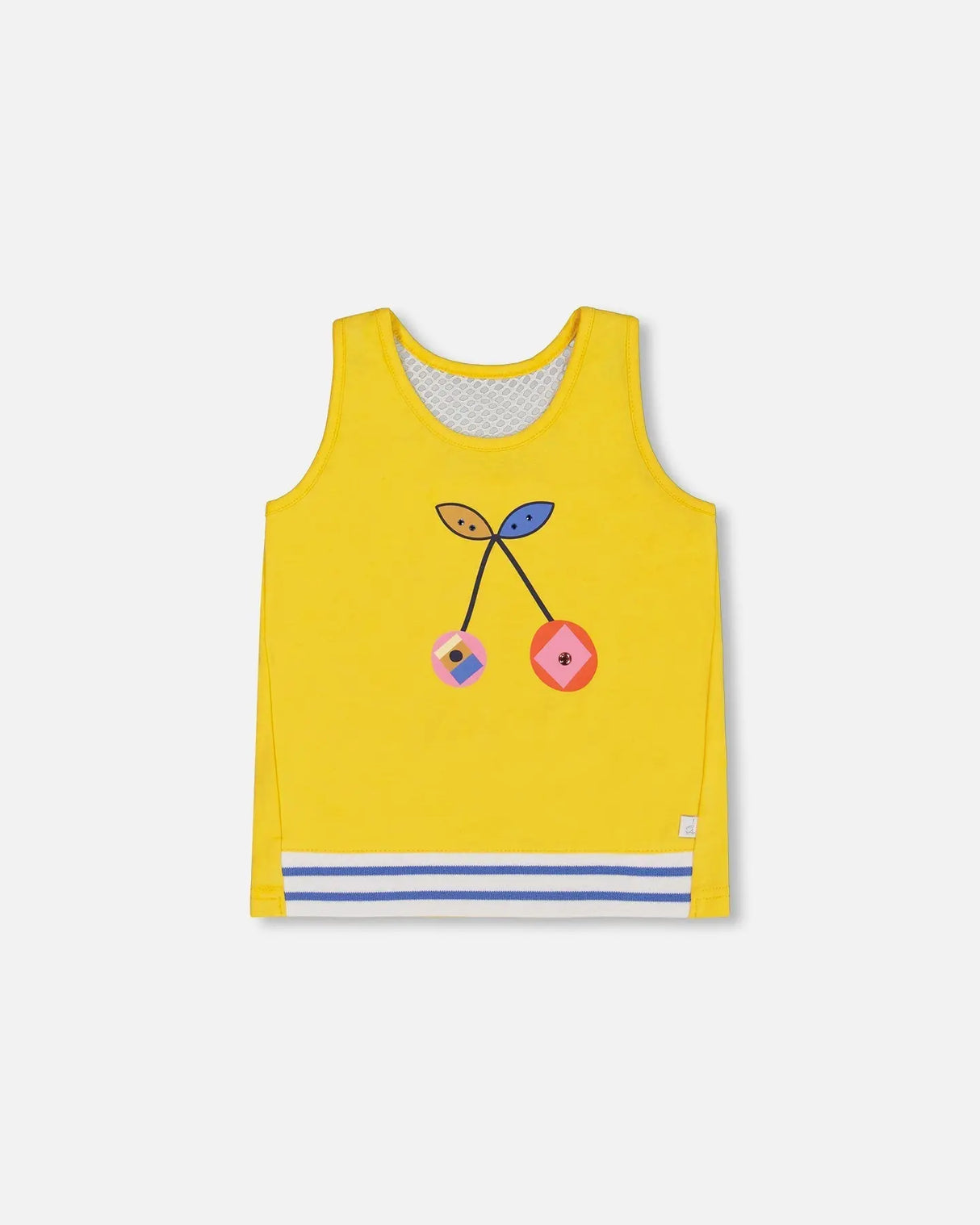 Organic Cotton Tank Top Yellow And Cherries | Deux par Deux | Jenni Kidz