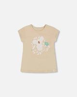 Organic Cotton Tee Beige And Cream Koala | Deux par Deux | Jenni Kidz