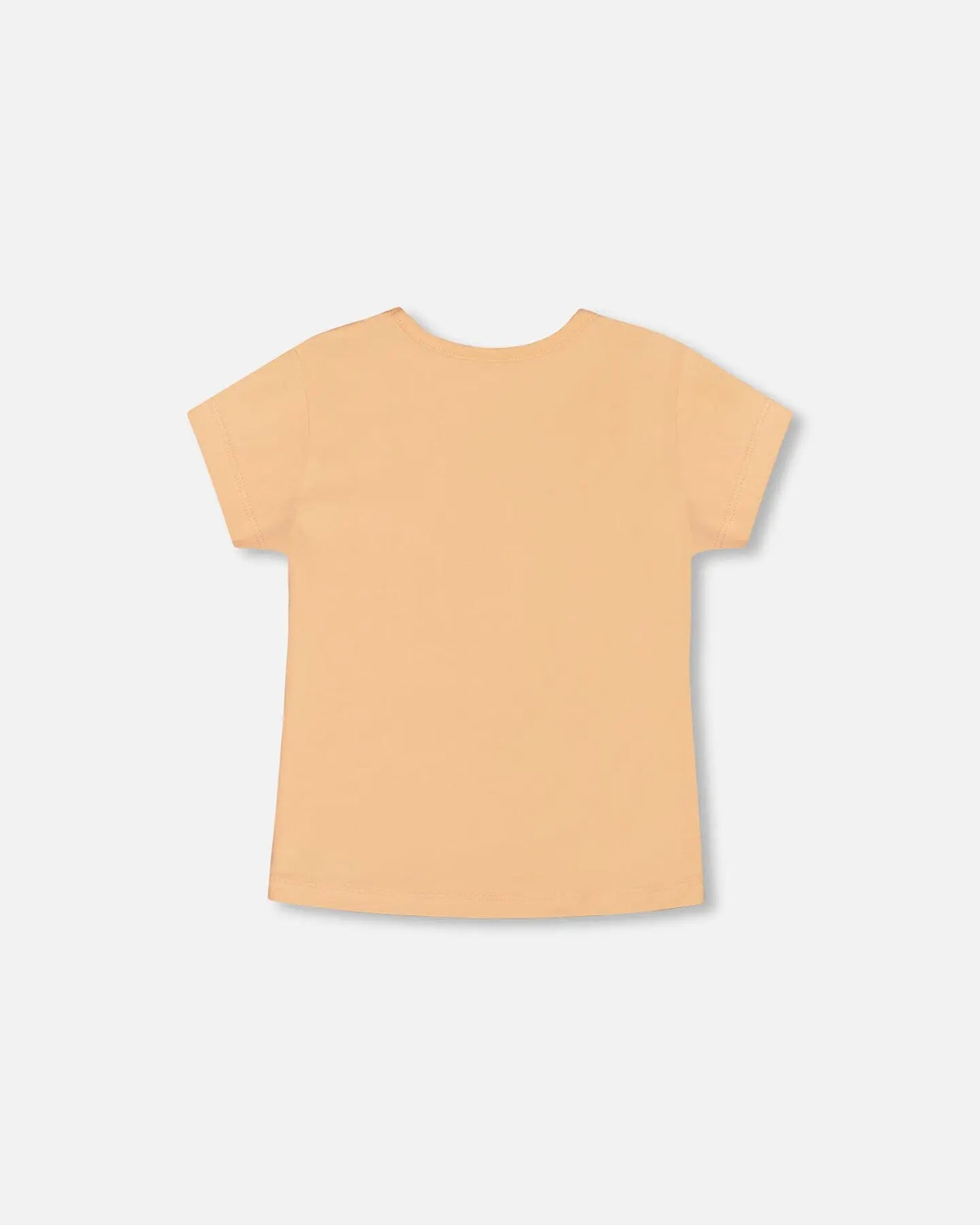 Organic Cotton Tee Light Orange And Flowers | Deux par Deux | Jenni Kidz