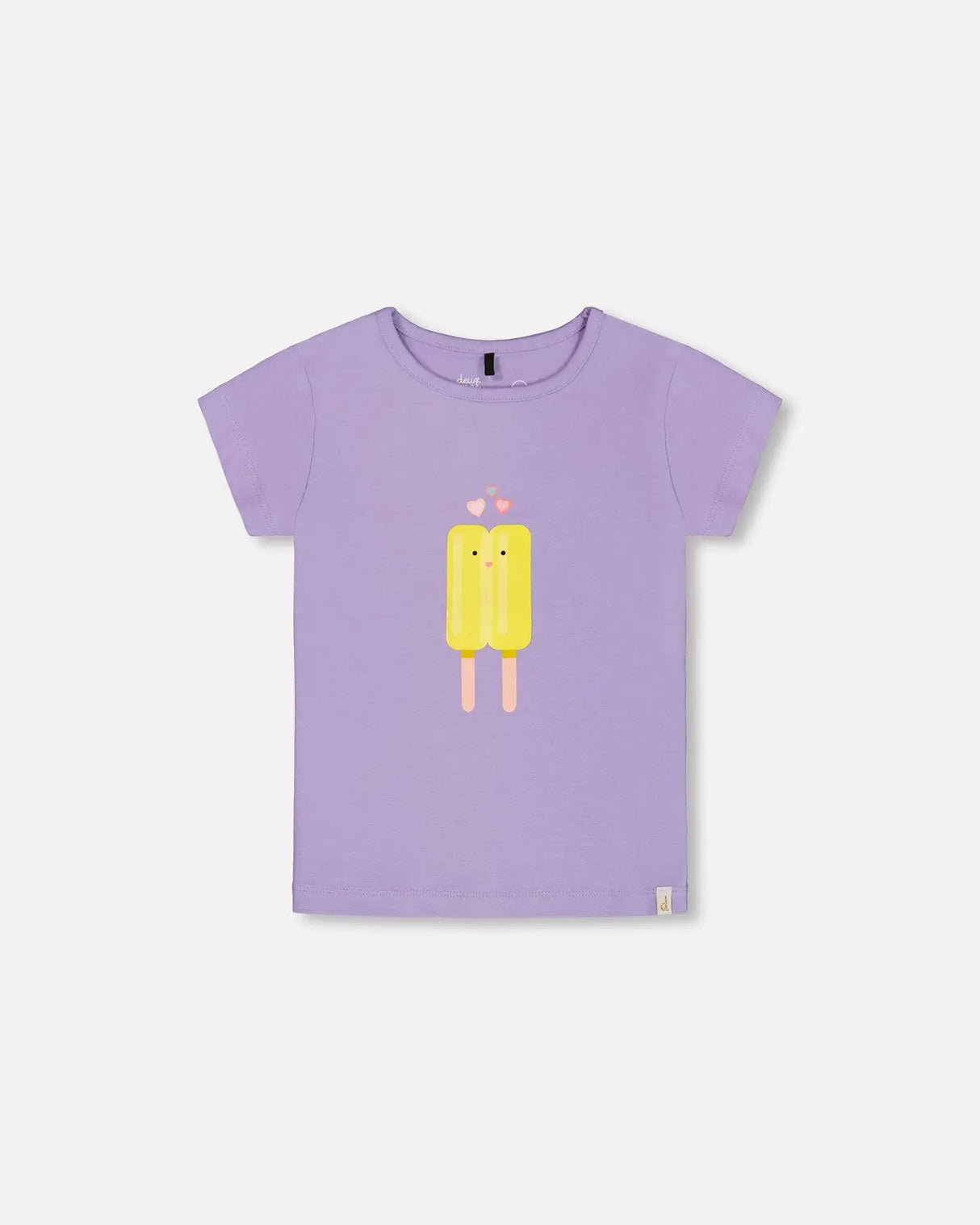 Organic Cotton Tee Mauve And Yellow Lollipop | Deux par Deux | Jenni Kidz