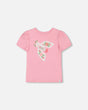 Organic Cotton Tee With Puff Sleeve Candy Pink | Deux par Deux | Jenni Kidz