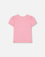 Organic Cotton Tee With Puff Sleeve Candy Pink | Deux par Deux | Jenni Kidz