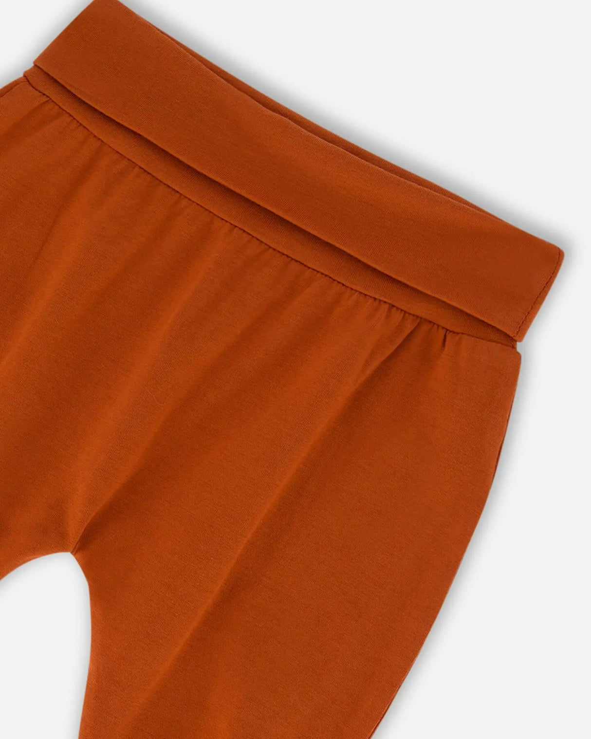 Organic Cotton Top And Evolutive Pant Set Heather Beige And Cinnamon | Deux par Deux | Jenni Kidz