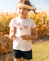 Organic Cotton Top With Applique Pink With Sparkling Butterfly | Deux par Deux | Jenni Kidz