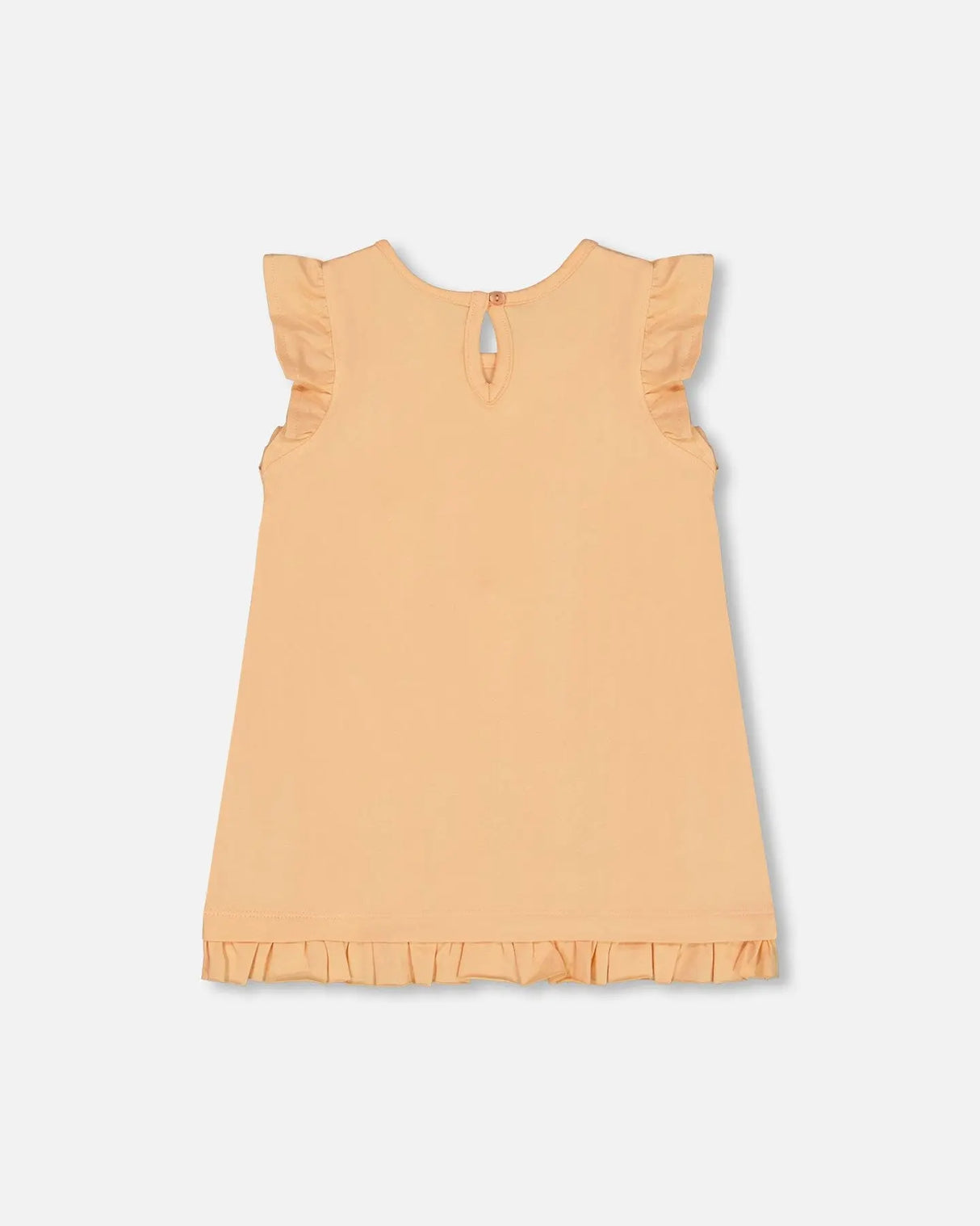 Organic Cotton Tunic With Frill And Print Light Orange And Ice Cream Cone | Deux par Deux | Jenni Kidz