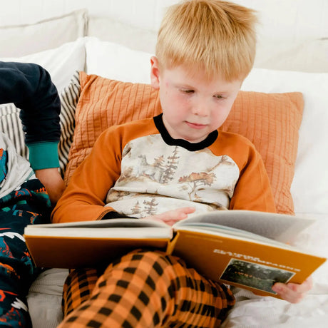 Organic Cotton Two Piece Forest Printed Pajama Set | DEUX PAR DEUX | DEUX PAR DEUX | Jenni Kidz