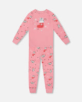 Organic Cotton Two-Piece Pajamas Pink Cat Print | Deux par Deux | Jenni Kidz