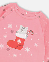 Organic Cotton Two-Piece Pajamas Pink Cat Print | Deux par Deux | Jenni Kidz