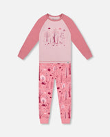 Organic Cotton Two-Piece Pajamas Pink Forest | Deux par Deux | Jenni Kidz