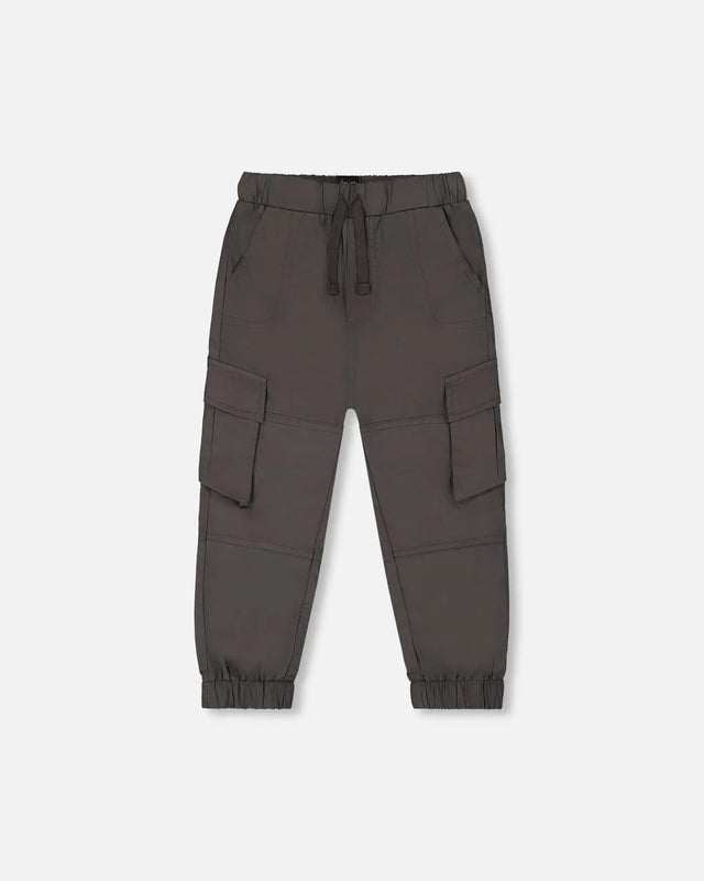 Parachute Cargo Pocket Jogger Pants Dark Gray | Deux par Deux | Jenni Kidz