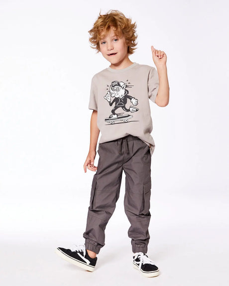 Parachute Cargo Pocket Jogger Pants Dark Gray | Deux par Deux | Jenni Kidz