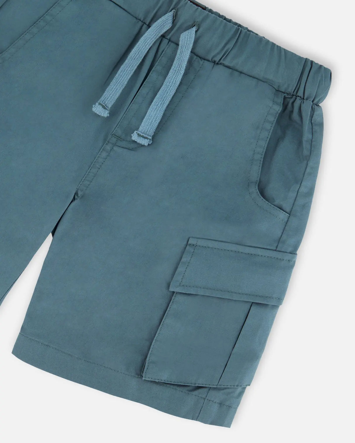 Parachute Cargo Pocket Shorts Dark Teal | Deux par Deux | Jenni Kidz