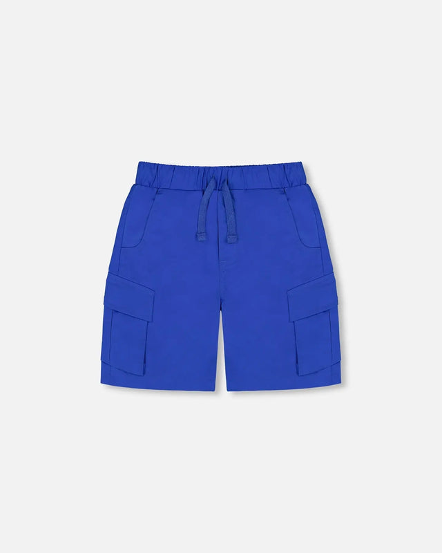 Parachute Cargo Pocket Shorts Royal Blue | Deux par Deux | Jenni Kidz