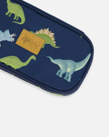Pencil Case Navy Blue Printed Dinosaurs | Deux par Deux | Jenni Kidz