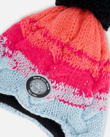 Peruvian Knit Hat Gradient Blue, Coral And Fuschia | Deux par Deux | Jenni Kidz