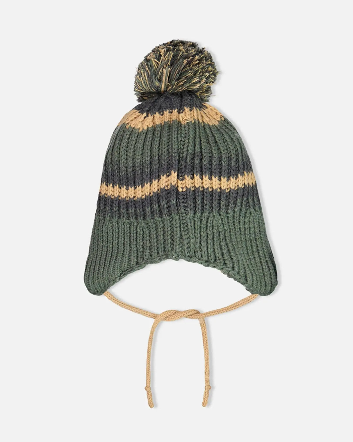 Peruvian Striped Knit Hat In Hunter Green For Baby | Deux par Deux | Jenni Kidz