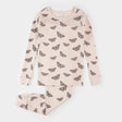 Petit Lem kids monarch butterfly print pajama set cherry blossom pink organic cotton