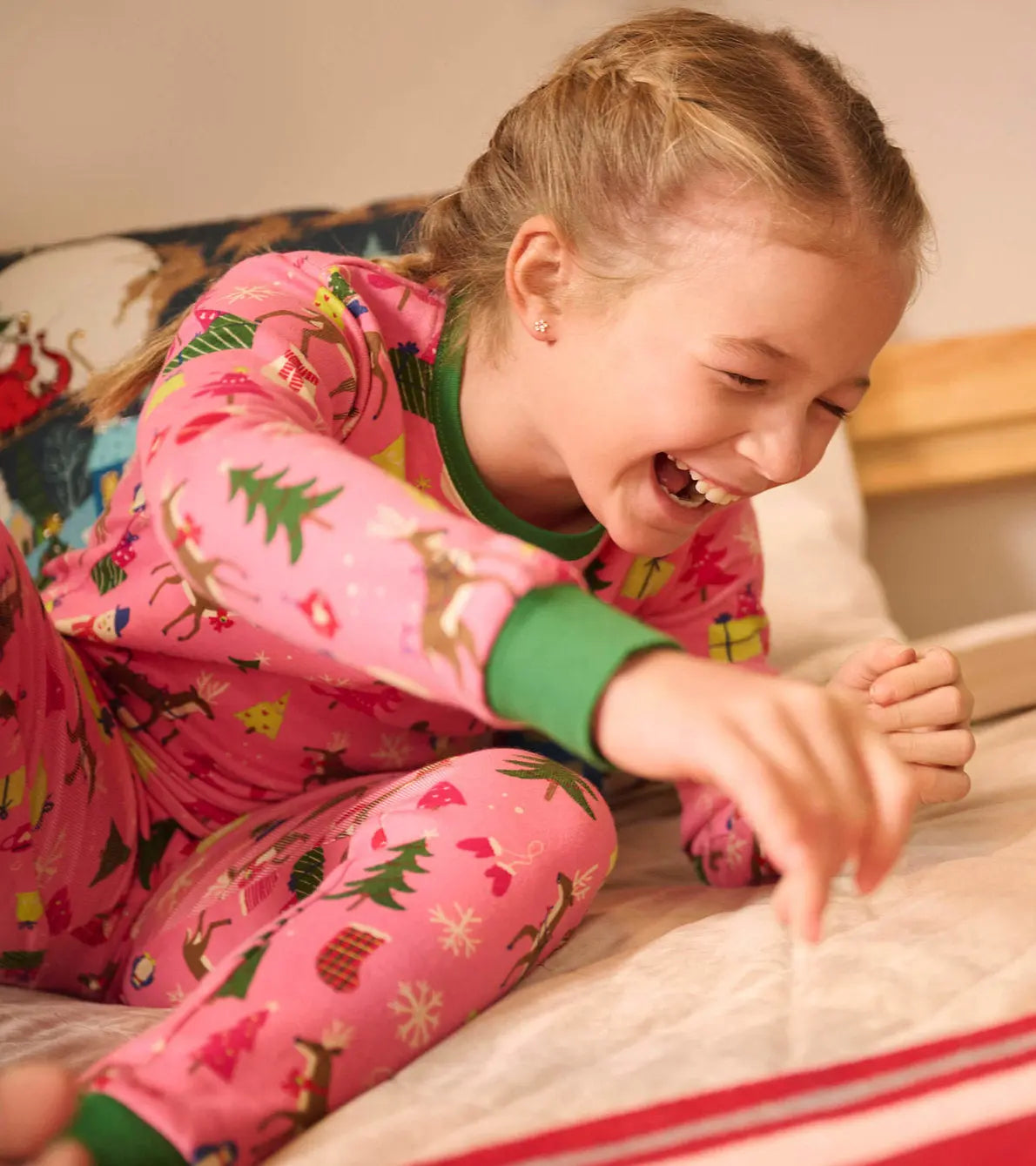 Pink Christmas Kids Organic Cotton Pajama Set | Hatley | Hatley | Jenni Kidz