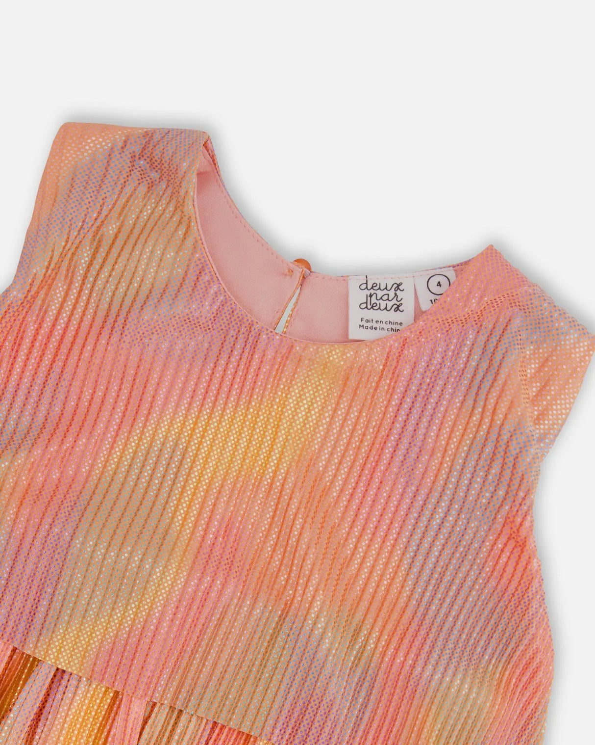 Pleated Layered Dress Metallic Rainbow | Deux par Deux | Jenni Kidz