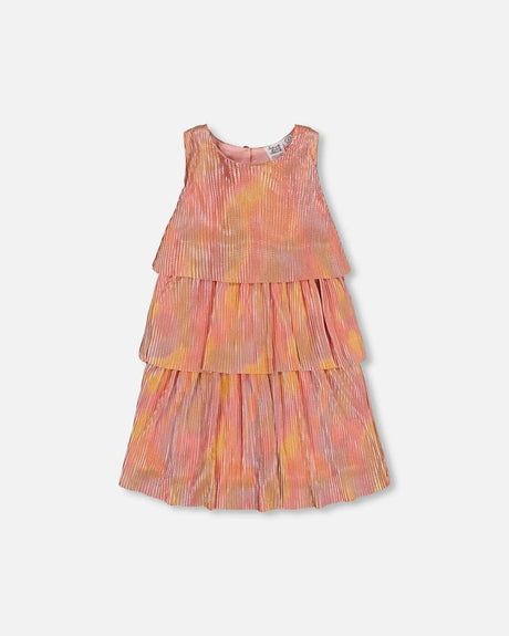 Pleated Layered Dress Metallic Rainbow | Deux par Deux | Jenni Kidz