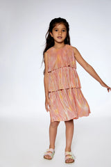 Pleated Layered Dress Metallic Rainbow | Deux par Deux | Jenni Kidz