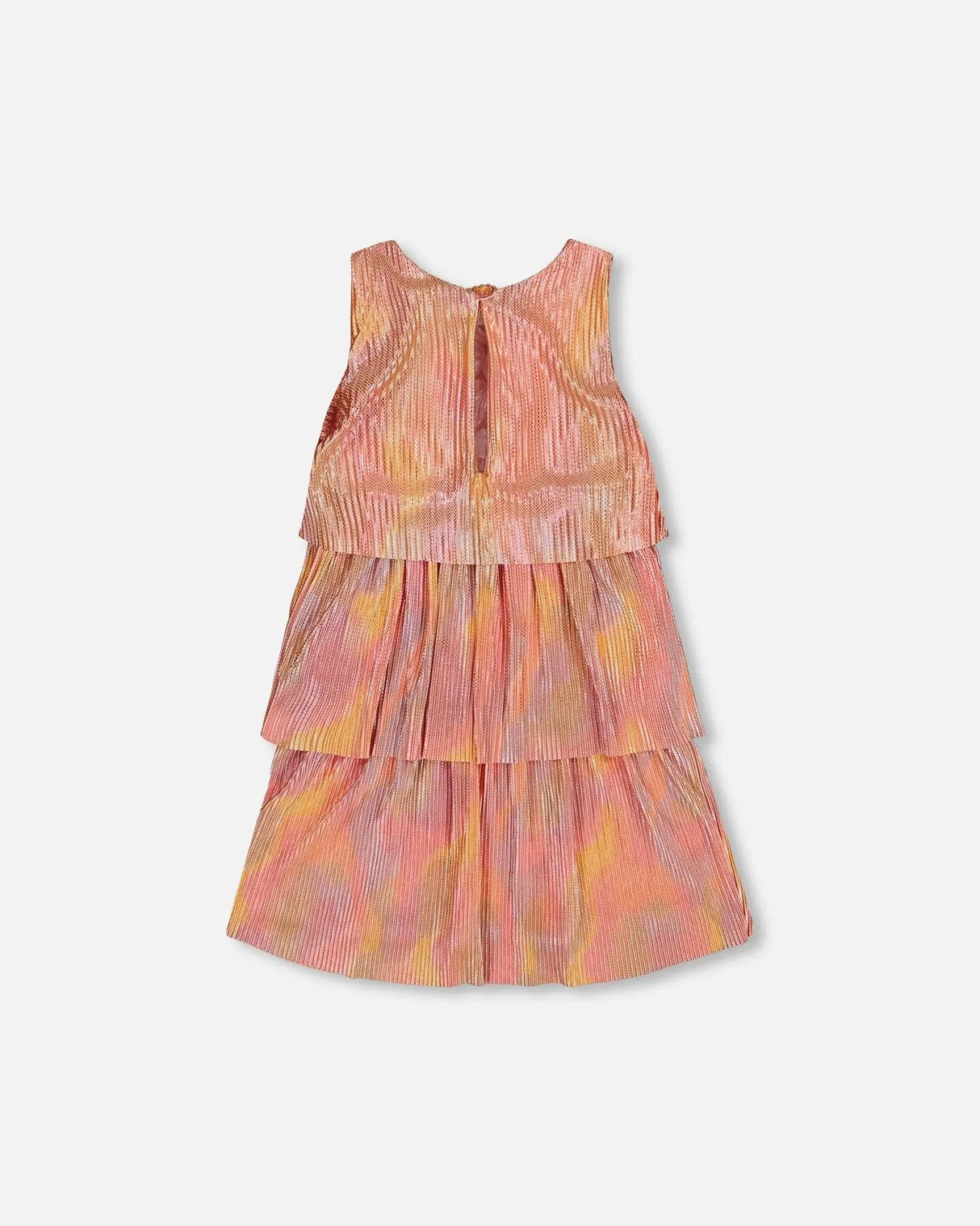 Pleated Layered Dress Metallic Rainbow | Deux par Deux | Jenni Kidz