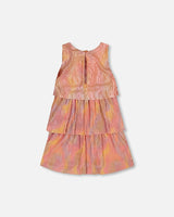 Pleated Layered Dress Metallic Rainbow | Deux par Deux | Jenni Kidz