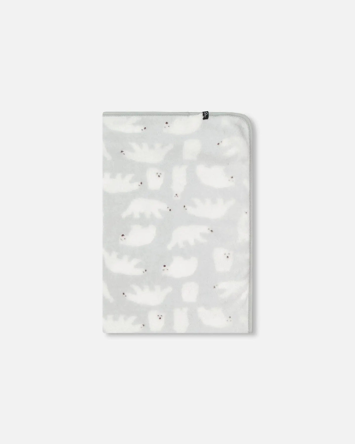 Plush Blanket Gray Printed Polar Bears | Deux par Deux | Jenni Kidz